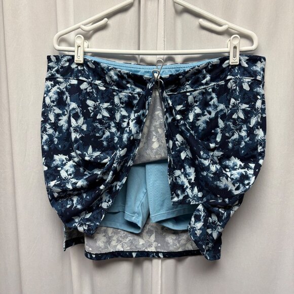Tranquility Blue Floral Athletic Skort Womens Size XXL Shorts Golf Activewear - Picture 3 of 6